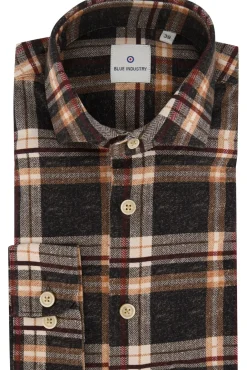 Fashion casual overhemd slim fit blauw stipjes katoen Lange Mouw Overhemden|Casual Overhemden