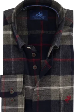 Sale casual overhemd wijde fit groen geruit katoen Lange Mouw Overhemden|Casual Overhemden