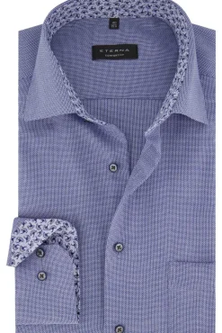Outlet casual overhemd comfort fit blauw geruit katoen Lange Mouw Overhemden|Casual Overhemden