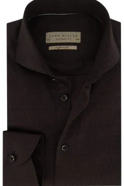 Clearance overhemd zwart Tailored Fit Lange Mouw Overhemden|Zakelijke Overhemden