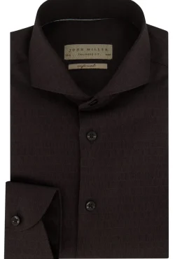 Clearance overhemd zwart Tailored Fit Lange Mouw Overhemden|Zakelijke Overhemden
