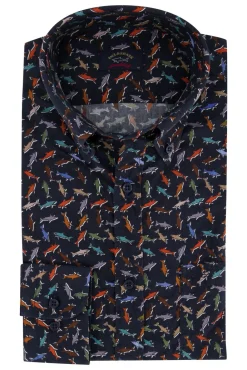 Online Overhemd haaien print Lange Mouw Overhemden|Casual Overhemden