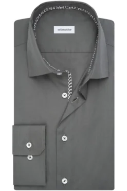 Best business overhemd Regular donkergrijs uni Lange Mouw Overhemden|Casual Overhemden